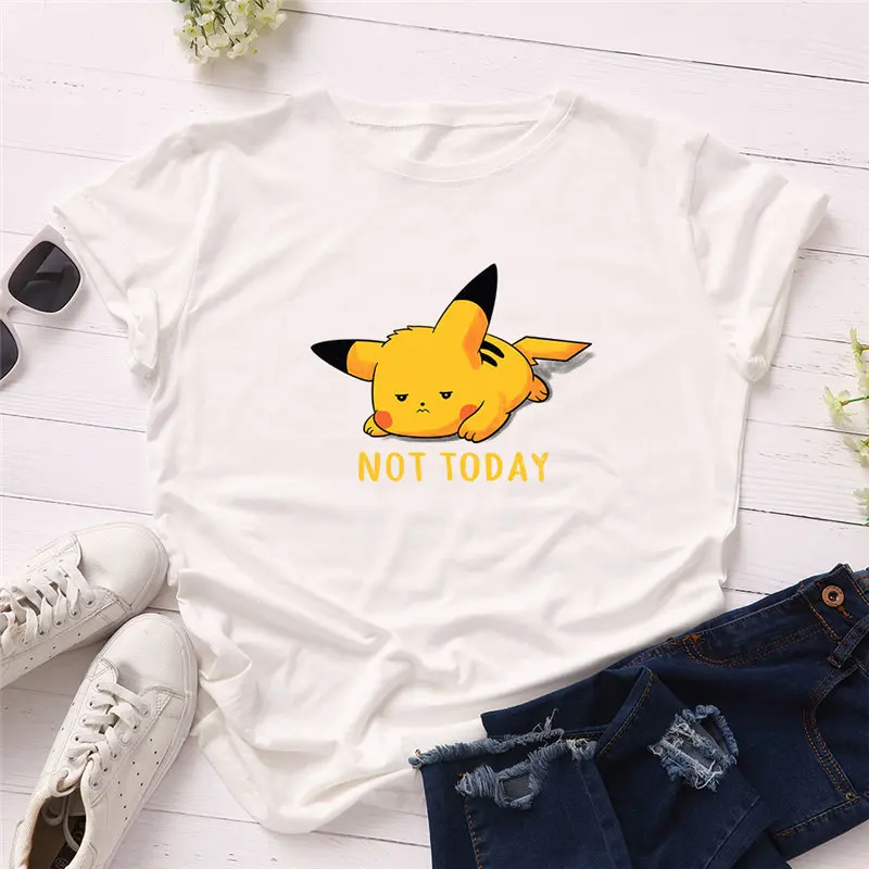 Harajuku Pikachu Printed Short Sleeve Cotton T-Shirt