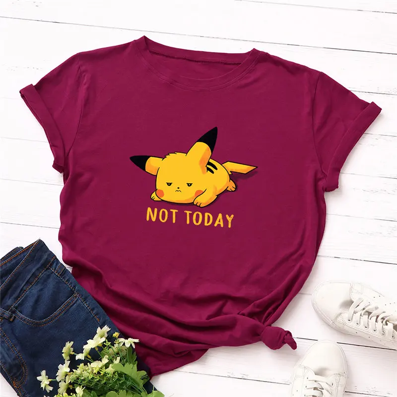 Harajuku Pikachu Printed Short Sleeve Cotton T-Shirt