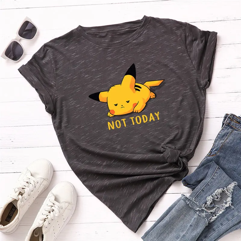 Harajuku Pikachu Printed Short Sleeve Cotton T-Shirt