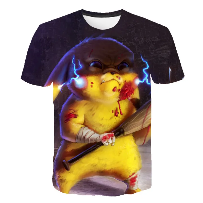 Cartoon Pokemon Print Short Sleeve T-Shirt Cartoon Pokemon Print Short Sleeve T-Shirt