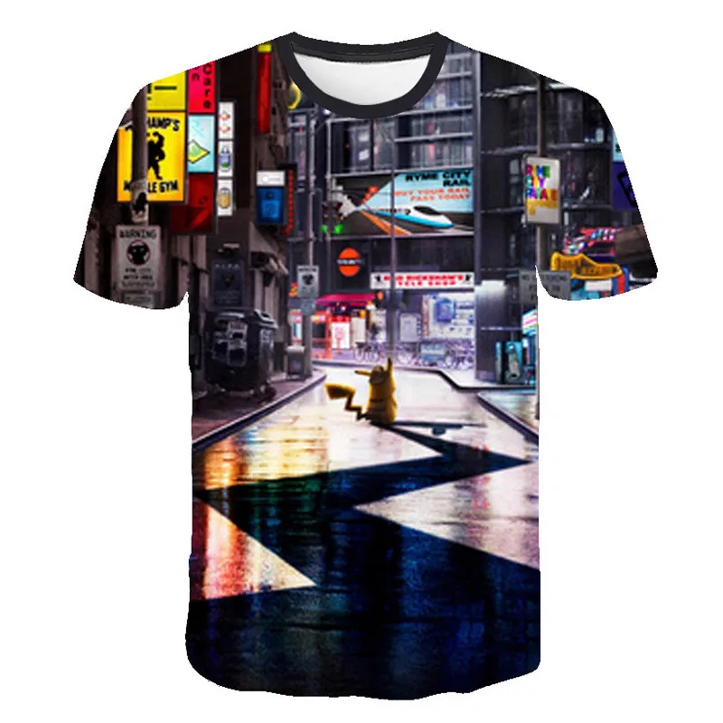Cartoon Pokemon Print Short Sleeve T-Shirt Cartoon Pokemon Print Short Sleeve T-Shirt