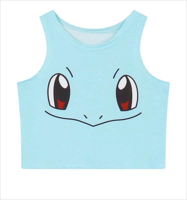 Anime Pokemon Pikachu Colorful Crop Tops Anime Pokemon Pikachu Colorful Crop Tops
