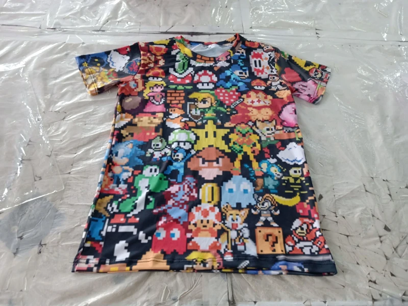 3D Anime Pikachu Kirby Mario Chocobo Print T-Shirt