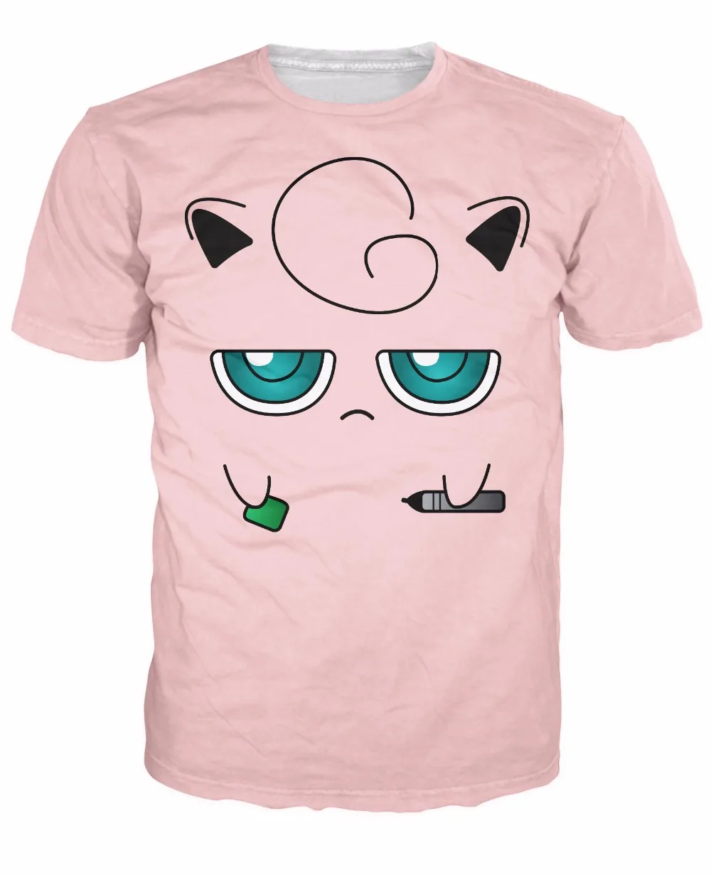 Anime Jigglypuff Face Casual T-Shirt