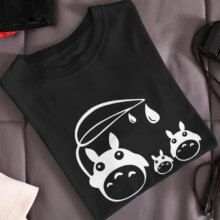 Anime Totoro With Umbrella Pattern Short Sleeve T-Shirt Anime Totoro With Umbrella Pattern Short Sleeve T-Shirt