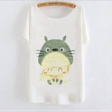 Animal Totoro Print O-neck Graphic Casual T-Shirt Animal Totoro Print O-neck Graphic Casual T-Shirt