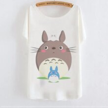 Animal Totoro Print O-neck Graphic Casual T-Shirt Animal Totoro Print O-neck Graphic Casual T-Shirt