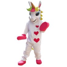 Unicorn Animal Pony With Heart Printed Mascot Costume Unicorn Animal Pony With Heart Printed Mascot Costume