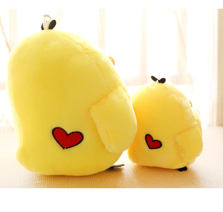 Little Yellow Chicken Figurine & Big Fat Chicken Kawaii Pillow Plush Toy