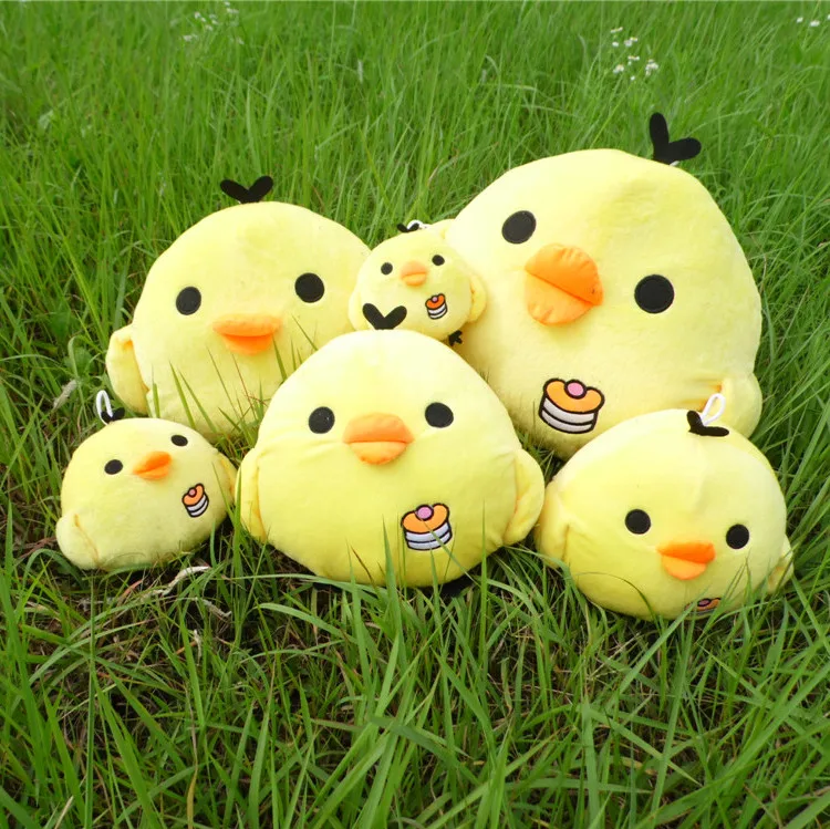 Little Yellow Chicken Figurine & Big Fat Chicken Kawaii Pillow Plush Toy