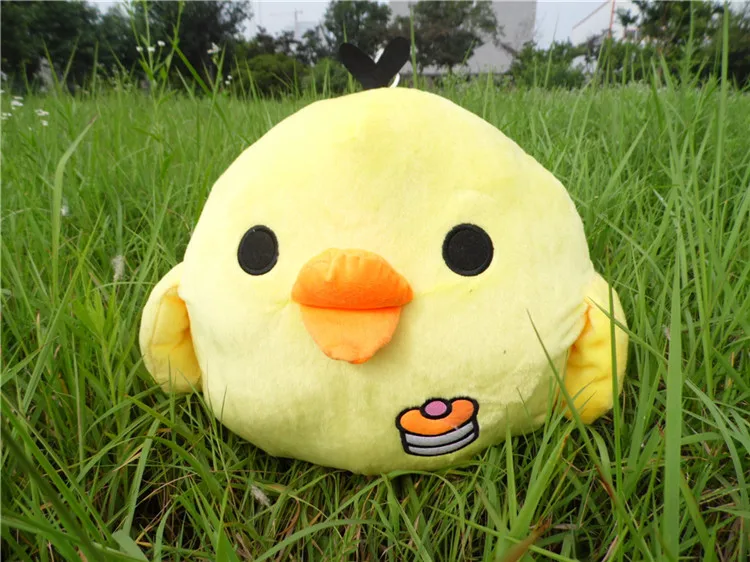 Little Yellow Chicken Figurine & Big Fat Chicken Kawaii Pillow Plush Toy