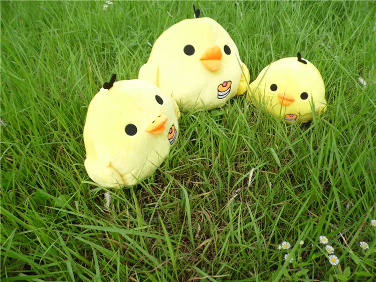 Little Yellow Chicken Figurine & Big Fat Chicken Kawaii Pillow Plush Toy