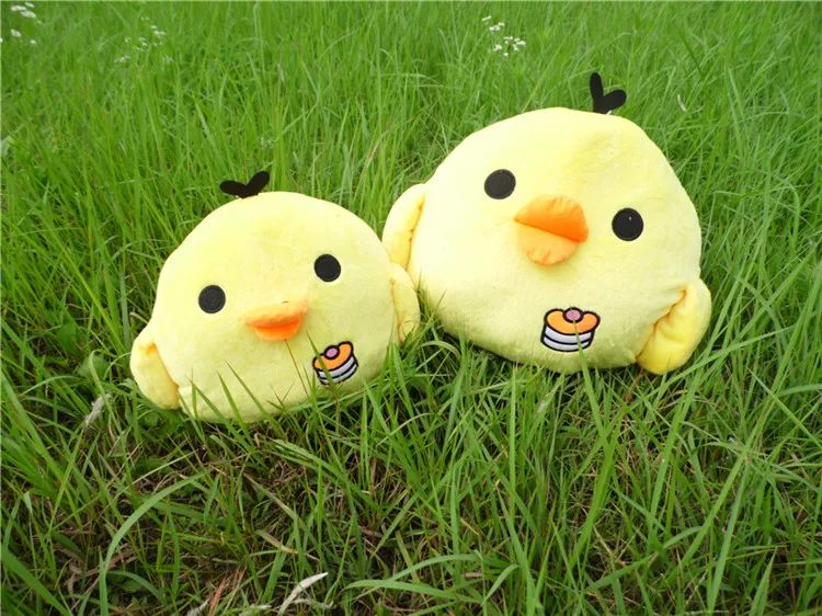 Little Yellow Chicken Figurine & Big Fat Chicken Kawaii Pillow Plush Toy