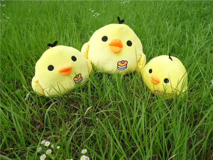 Little Yellow Chicken Figurine & Big Fat Chicken Kawaii Pillow Plush Toy