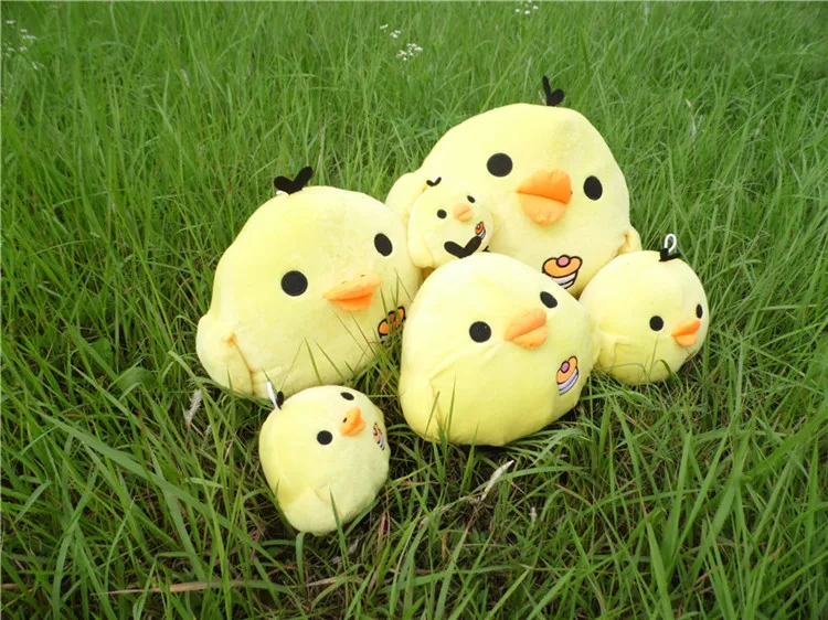 Little Yellow Chicken Figurine & Big Fat Chicken Kawaii Pillow Plush Toy