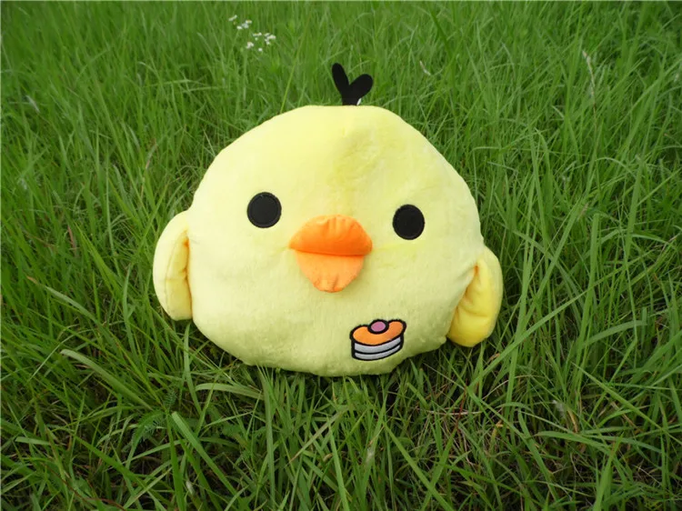 Little Yellow Chicken Figurine & Big Fat Chicken Kawaii Pillow Plush Toy