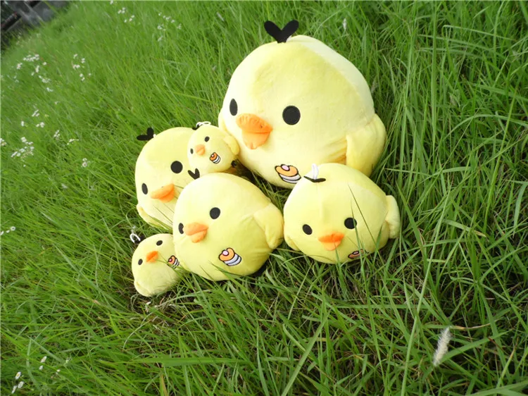 Little Yellow Chicken Figurine & Big Fat Chicken Kawaii Pillow Plush Toy