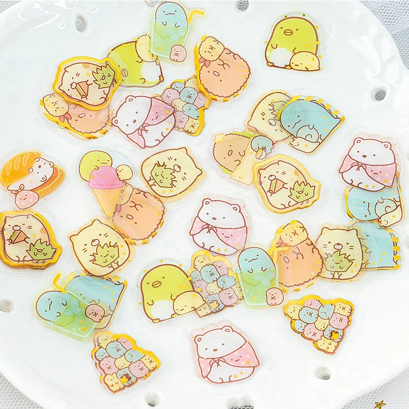 Cartoon Kawaii Transparent Decorative Scrapbooking Stickers