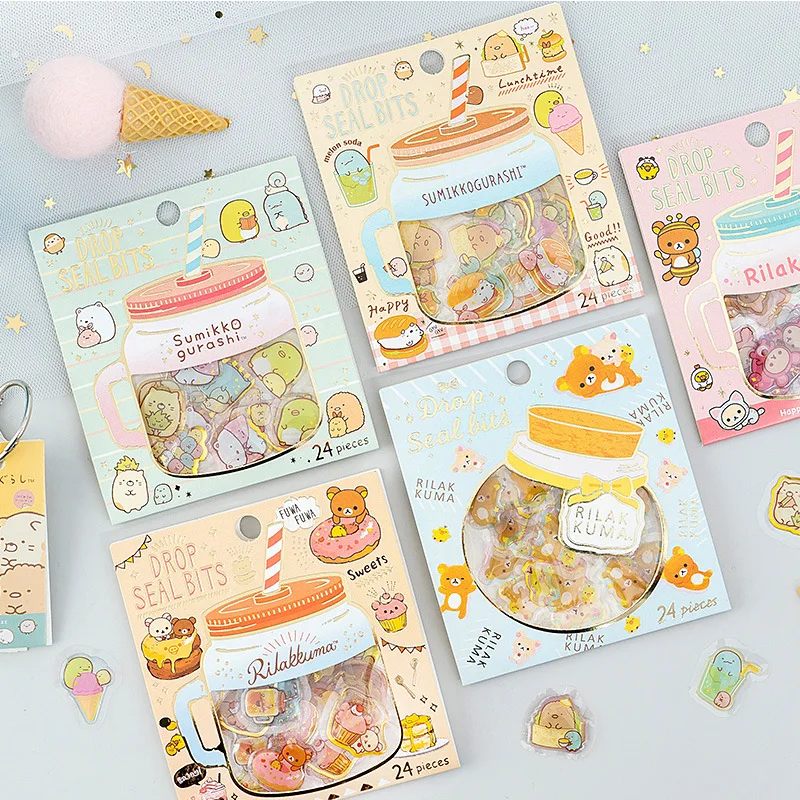Cartoon Kawaii Transparent Decorative Scrapbooking Stickers