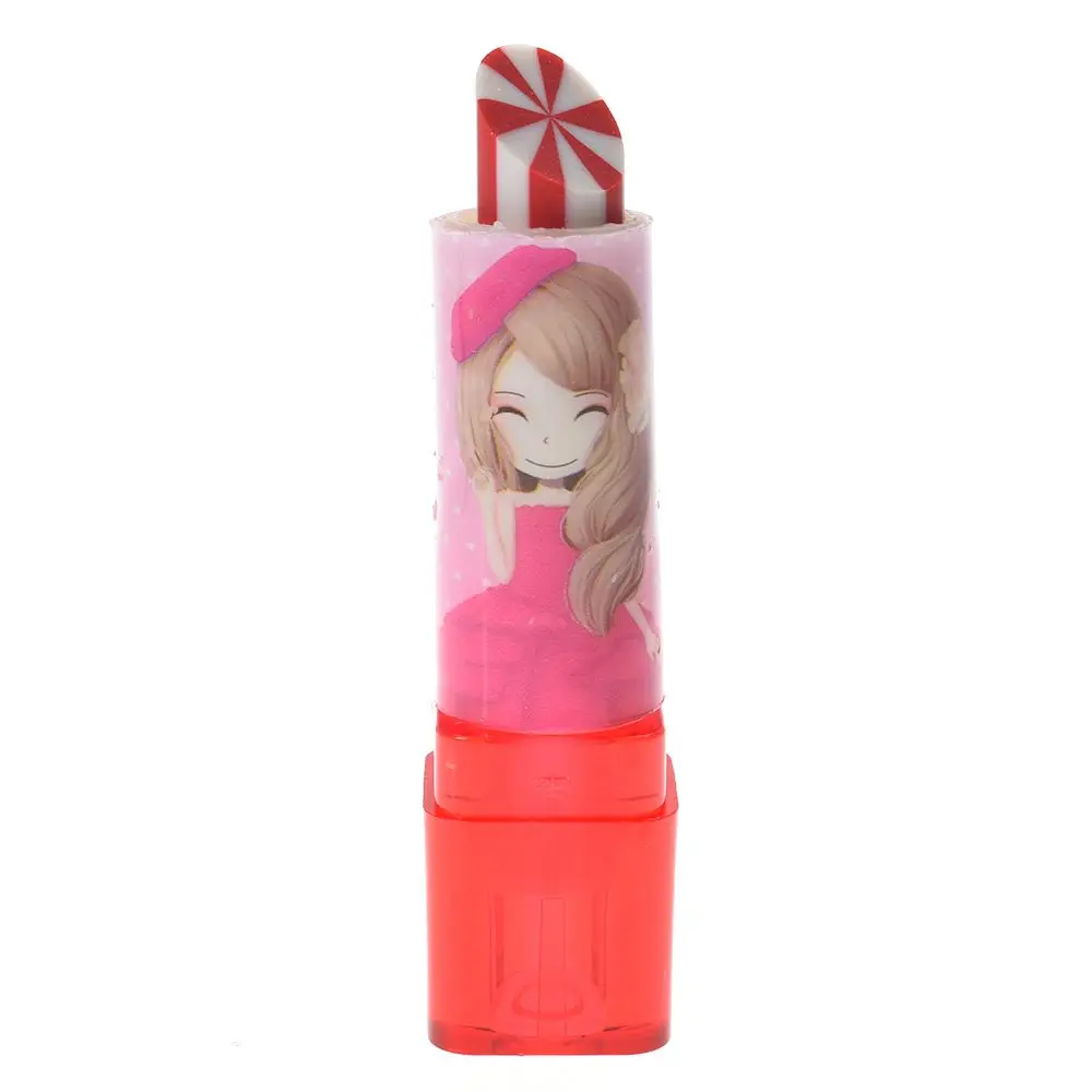 Kawaii Colorful Lipstick Shape Rotary Rubber Eraser