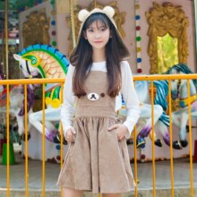 Kawaii Rilakkuma Brown Bear Suspender Overalls Skirt Lolita Dress Kawaii Rilakkuma Brown Bear Suspender Overalls Skirt Lolita Dress