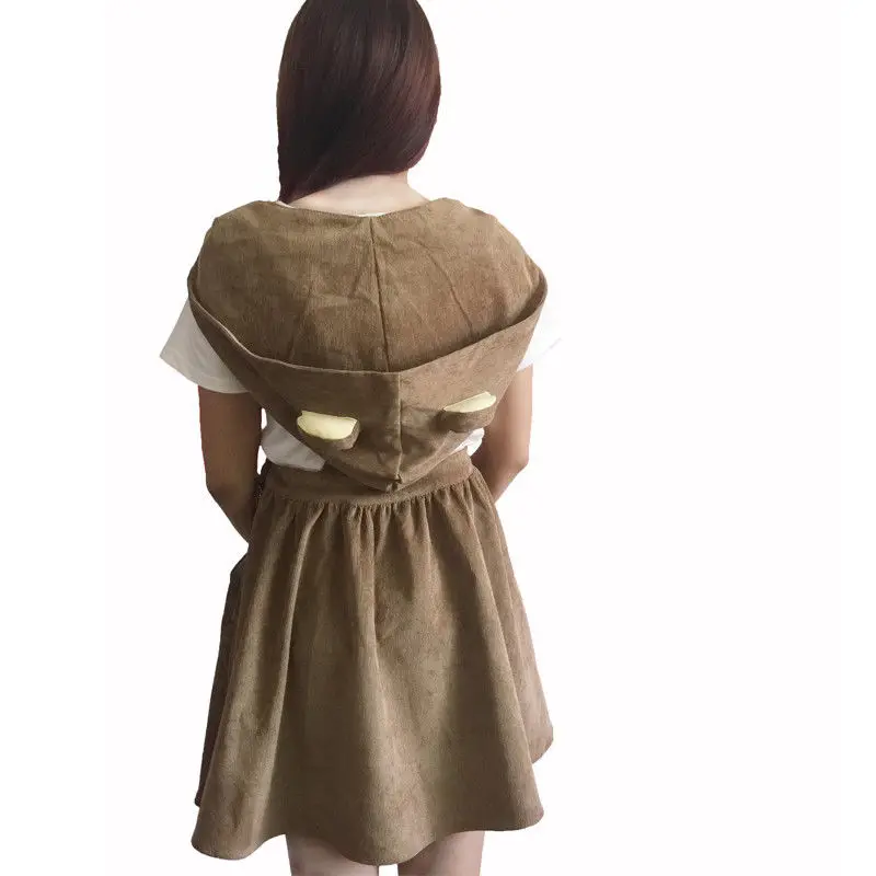 Kawaii Rilakkuma Brown Bear Suspender Overalls Skirt Lolita Dress