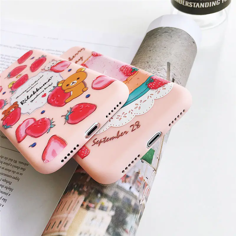 Kawaii Strawberry Cake Soft Silicone Phone Back Case Cover Kawaii Strawberry Cake Soft Silicone Phone Back Case Cover