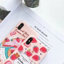 Kawaii Strawberry Cake Soft Silicone Phone Back Case Cover Kawaii Strawberry Cake Soft Silicone Phone Back Case Cover