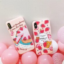 Kawaii Strawberry Cake Soft Silicone Phone Back Case Cover Kawaii Strawberry Cake Soft Silicone Phone Back Case Cover