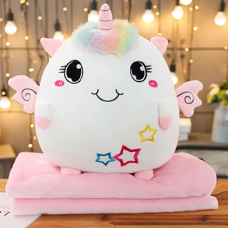 Kawaii Soft Plush Stuffed Cartoon Dolls With Blanket