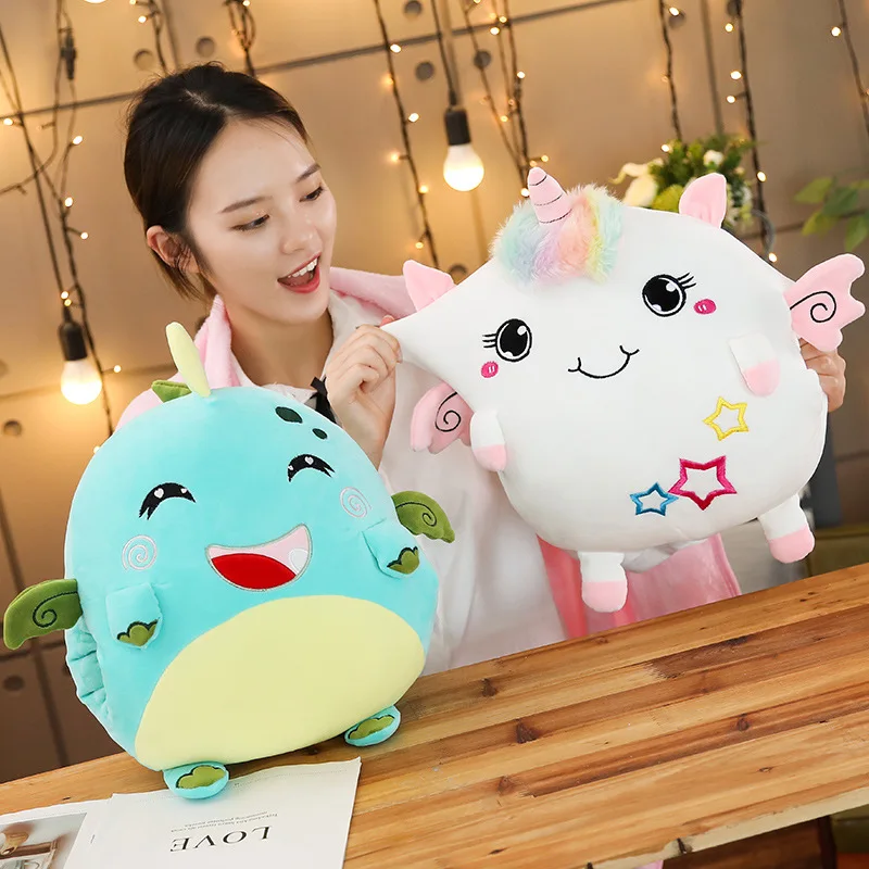 Kawaii Soft Plush Stuffed Cartoon Dolls With Blanket