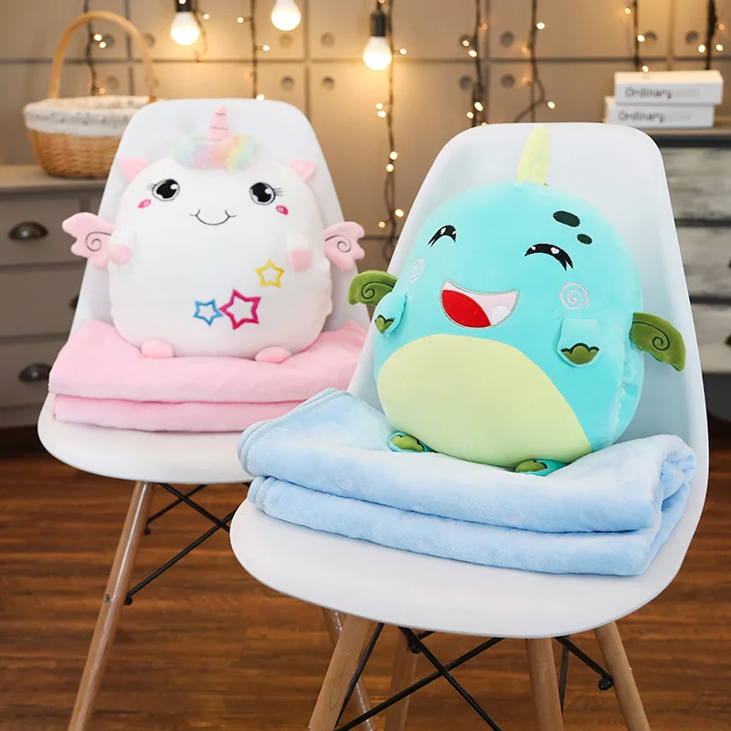 Kawaii Soft Plush Stuffed Cartoon Dolls With Blanket