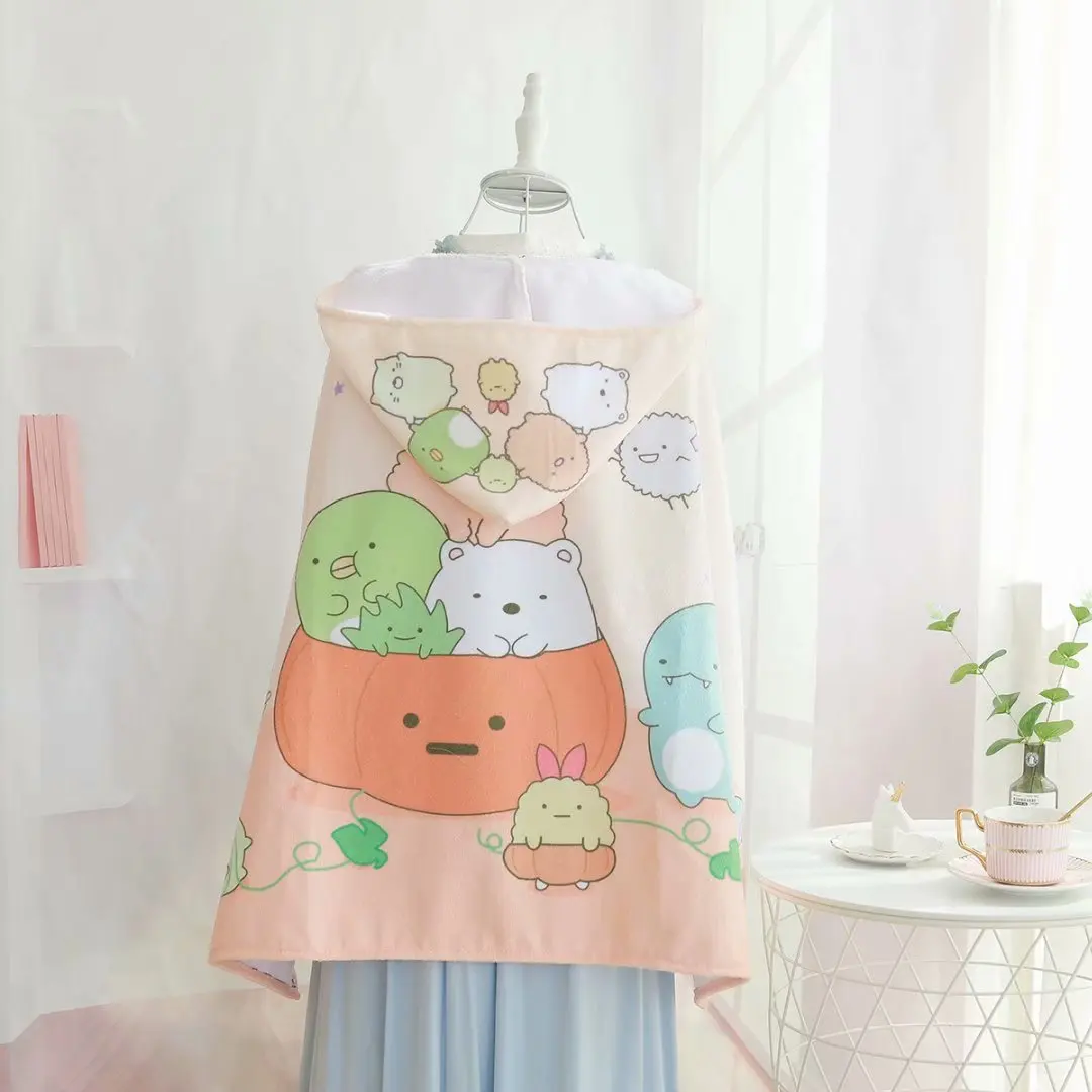 Kawaii Cartoon Soft Bath Towel Bathrobe Blanket