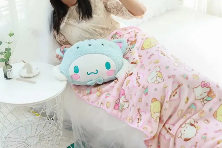 Cartoon Cinnamoroll With Little Twin Star Soft Plush Air Condition Kawaii Blanket Cartoon Cinnamoroll With Little Twin Star Soft Plush Air Condition Kawaii Blanket