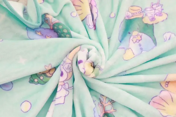 Kawaii Cartoon Soft Plush Office Cushion + Coral Velvet Blanket