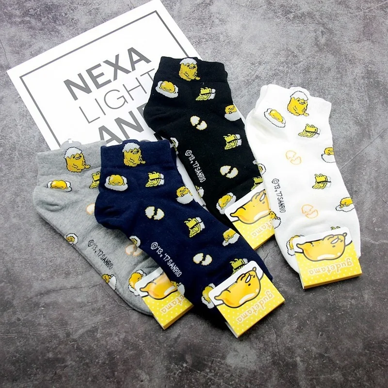 Kawaii Cartoon Gudetama Stitching Pattern Socks