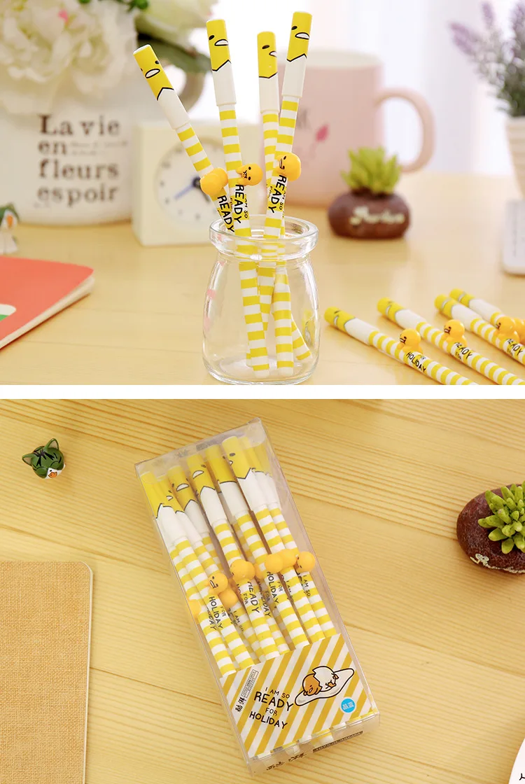 Kawaii Stripes 3D Lazy Egg Gudetama Gel Pen