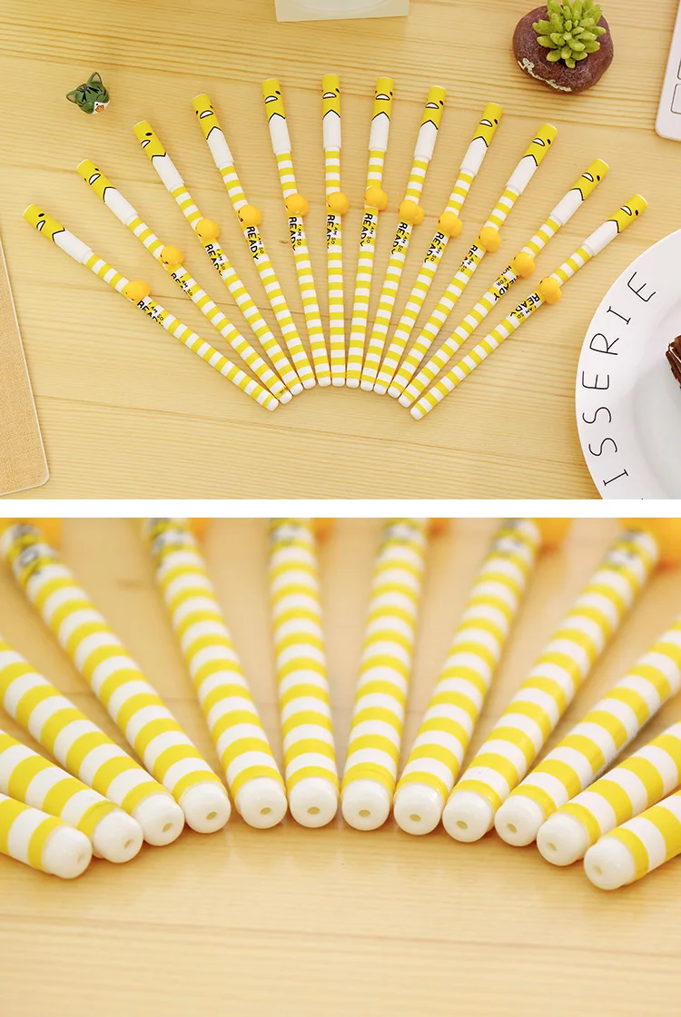 Kawaii Stripes 3D Lazy Egg Gudetama Gel Pen