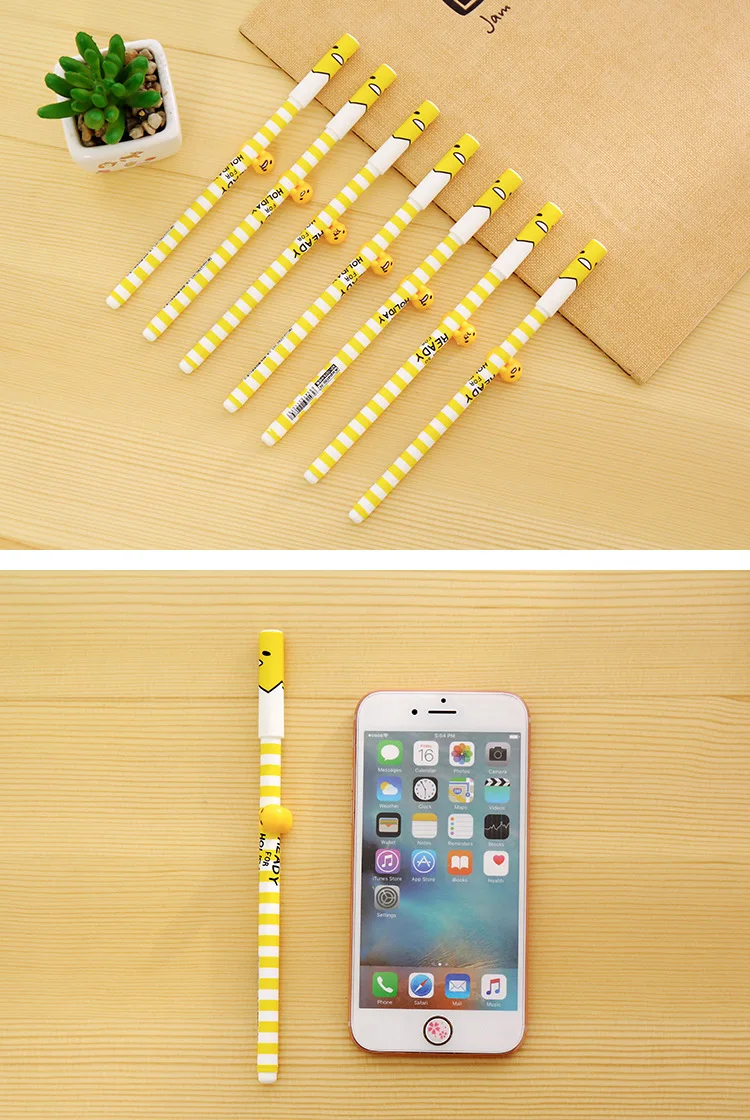 Kawaii Stripes 3D Lazy Egg Gudetama Gel Pen