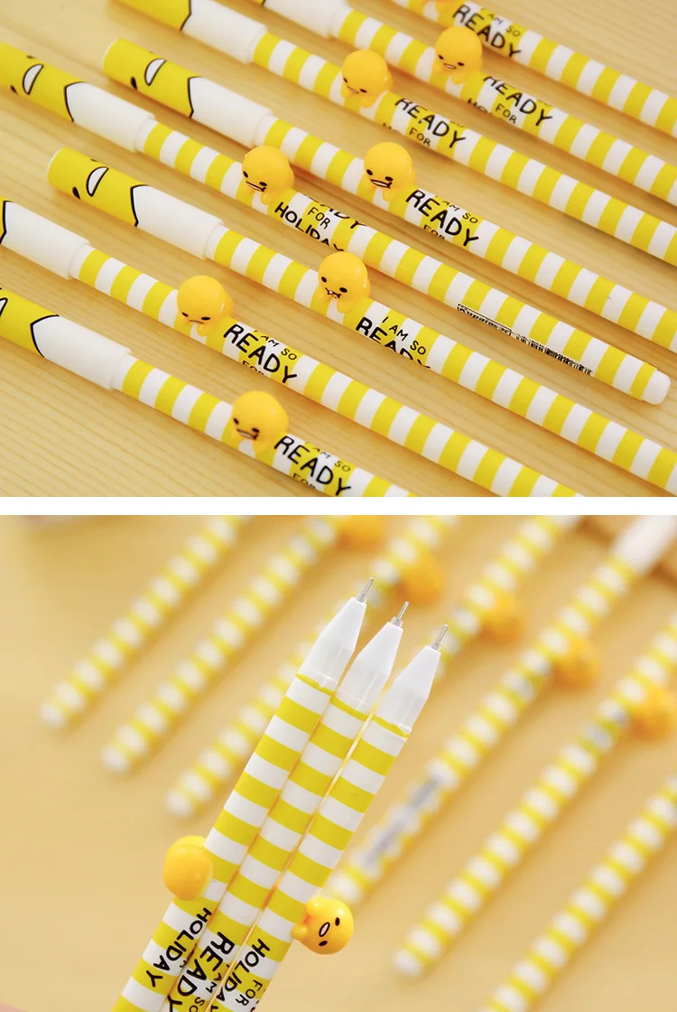 Kawaii Stripes 3D Lazy Egg Gudetama Gel Pen