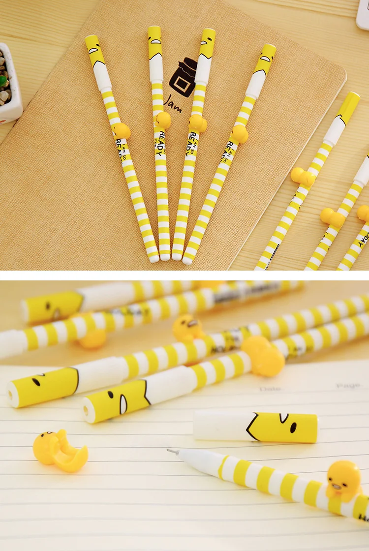 Kawaii Stripes 3D Lazy Egg Gudetama Gel Pen