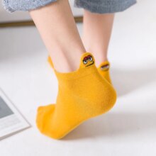 4 Pairs Kawaii Cotton Embroidered Expression Fashion Ankle Emoji Socks 4 Pairs Kawaii Cotton Embroidered Expression Fashion Ankle Emoji Socks