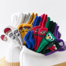4 Pairs Kawaii Cotton Embroidered Expression Fashion Ankle Emoji Socks 4 Pairs Kawaii Cotton Embroidered Expression Fashion Ankle Emoji Socks