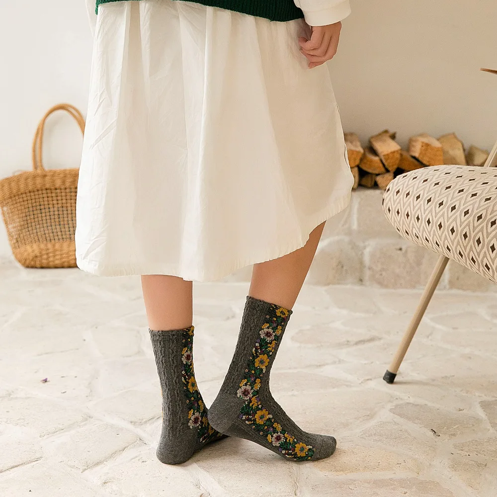 Kawaii Harajuku Flower Cotton Socks