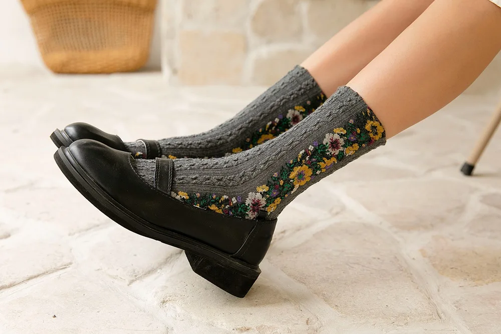 Kawaii Harajuku Flower Cotton Socks