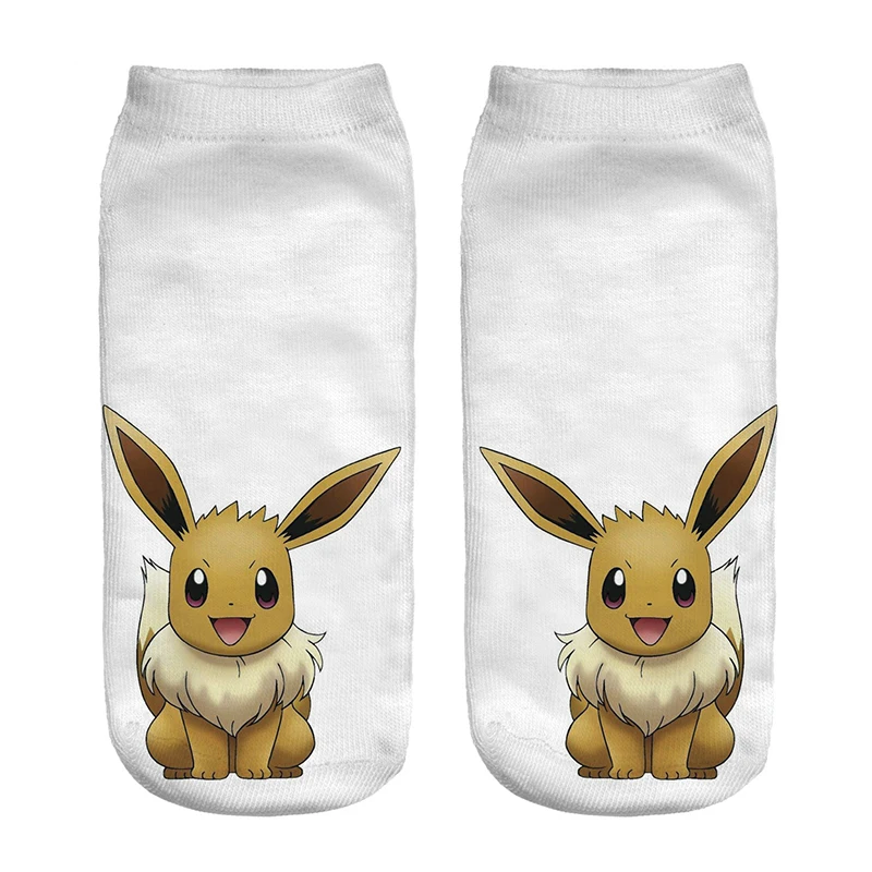 Kawaii Pokemon Cartoon Printed Cotton And Polyester Socks