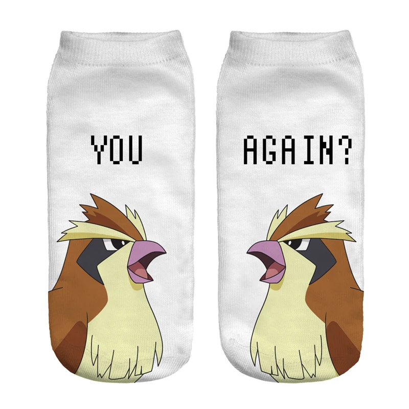 Kawaii Pokemon Cartoon Printed Cotton And Polyester Socks