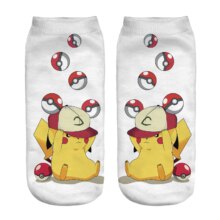 Kawaii Pokemon Pikachu Cartoon Printed Short Socks Kawaii Pokemon Pikachu Cartoon Printed Short Socks
