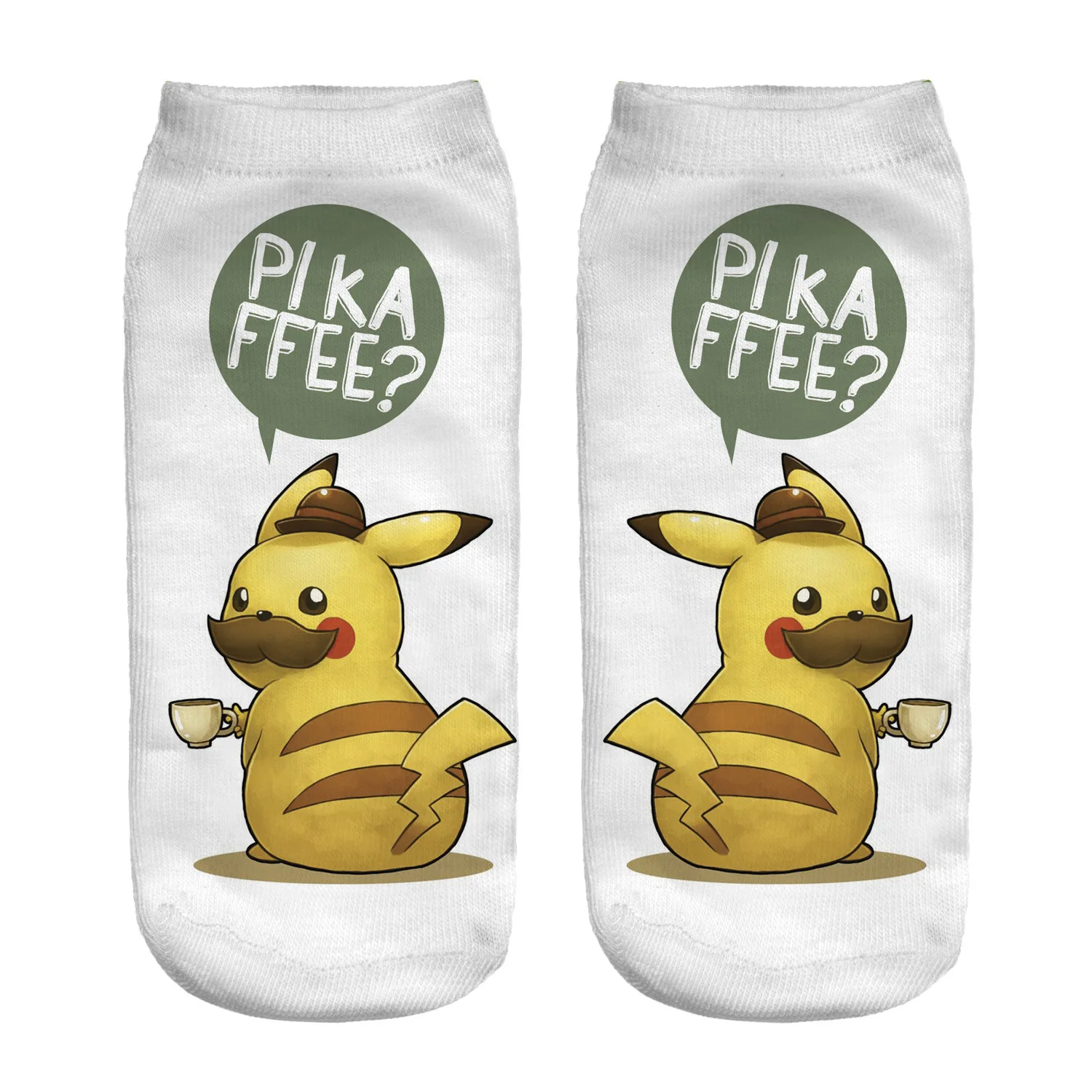 Kawaii Pokemon Pikachu Cartoon Printed Short Socks