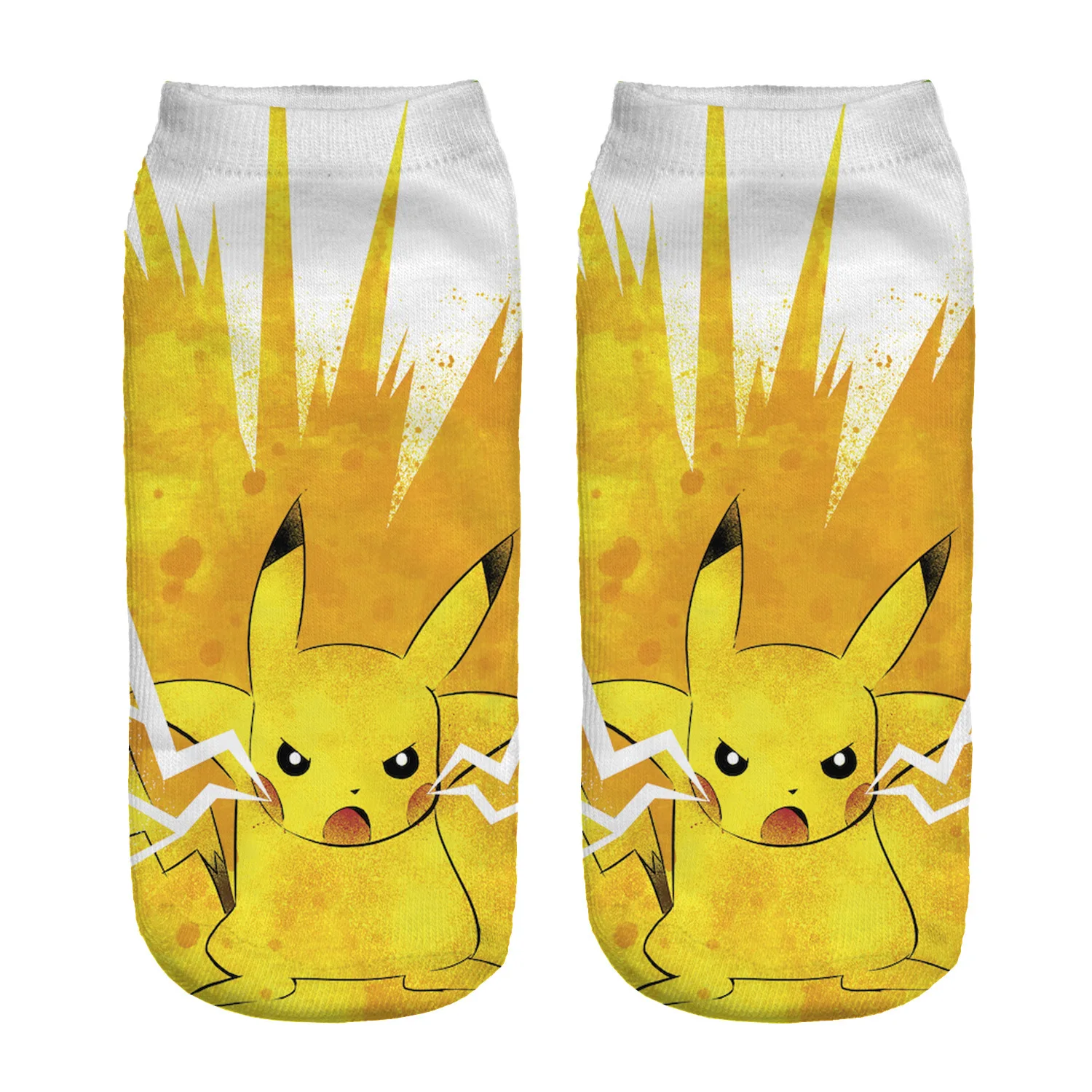 Kawaii Pokemon Pikachu Cartoon Printed Short Socks